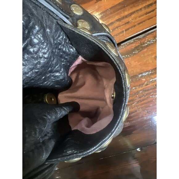 Kooba Studded Tote Bag Handbag Leather Black Y2K Biker Baddie Purse - Picture 9 of 16